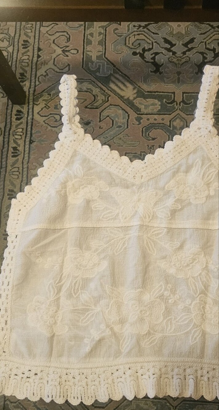 Adore Cream Crochet-Trim Bermuda Shorts